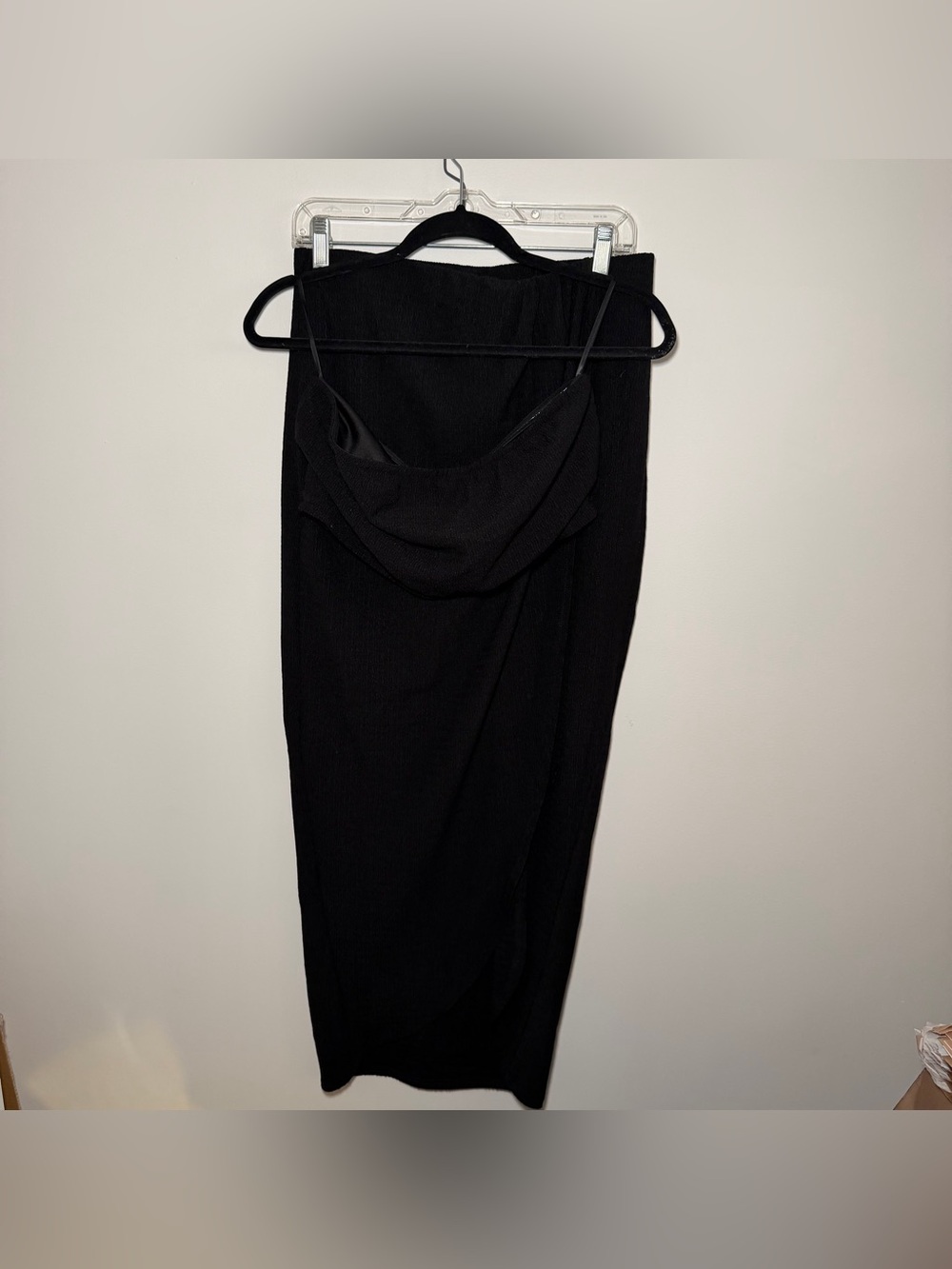 SHEIN Black Tube Top and Midi Skirt Set Size L